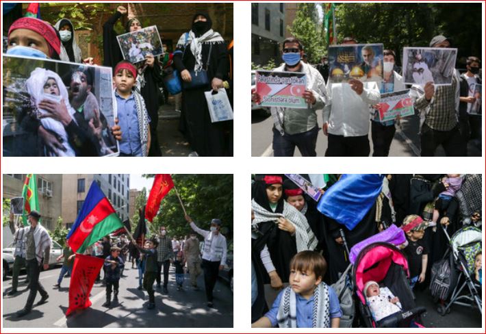 تجمع اعتراضی طلاب جمهوری آذربایجان در محکومیت جنایات صهیونیست‌ها
