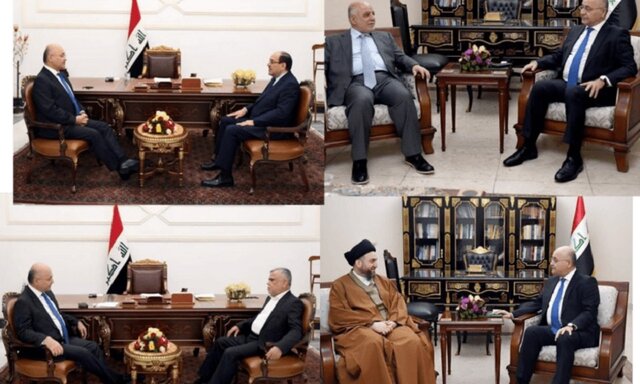 آغاز دیدار برهم صالح با رهبران ائتلاف‌ها و گروهای‌ شیعه عراق در بغداد