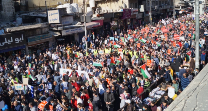 تظاهرات اردنی ها علیه معامله سیاسی با اسرائیل بر سر آب