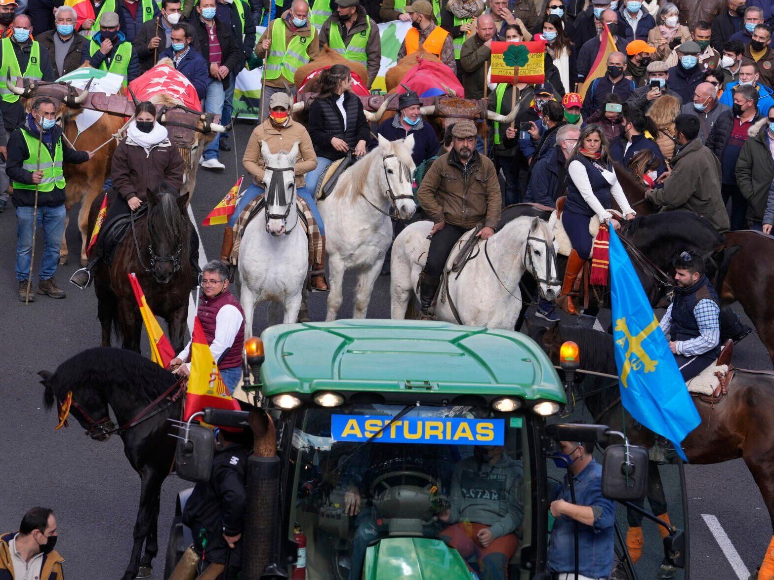 اعتراض کشاورزان اسپانیایی به سیاست های دولت