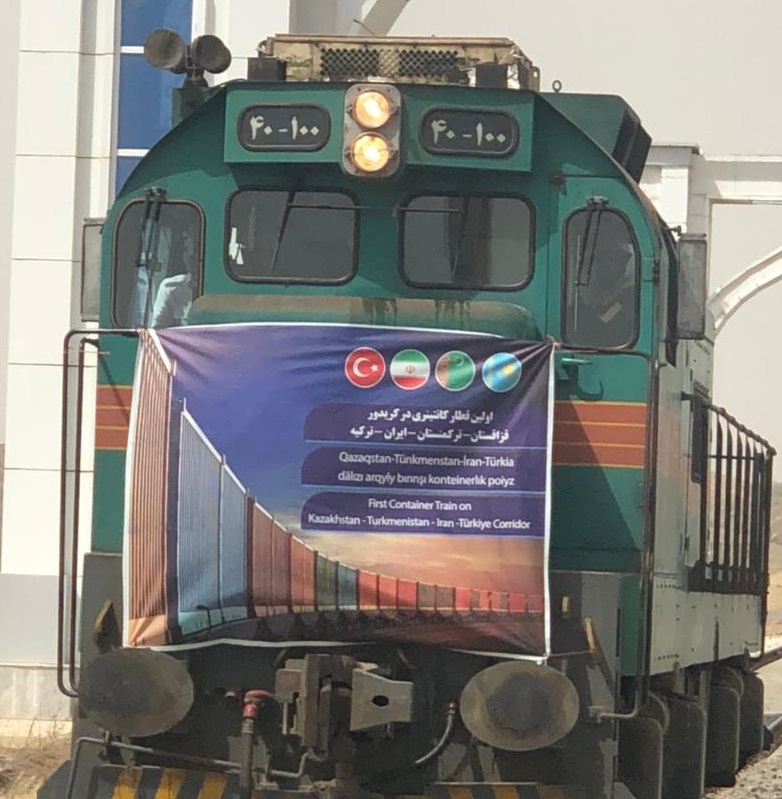 راه اندازی قریب الوقوع قطار ترانزیتی باری از قزاقستان به ترکمنستان و ایران و سپس ترکیه از مرز اینچه برون