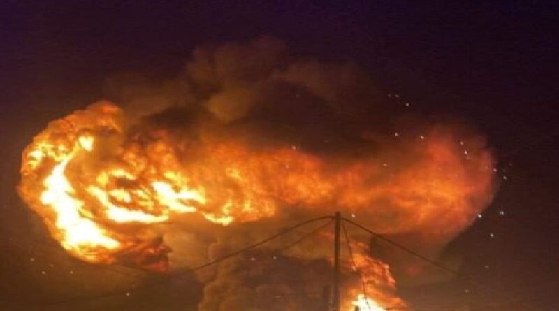 آتش سوزی گسترده در ناصریه عراق