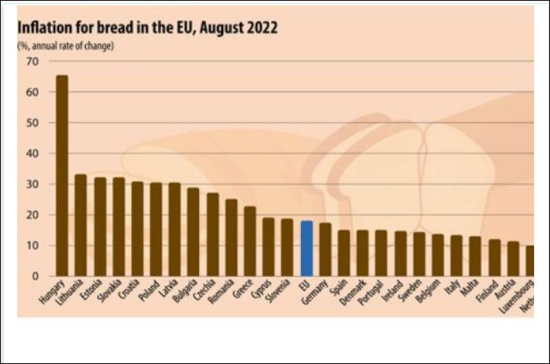 تورم نان در اروپا 6 برابر شد + نمودار